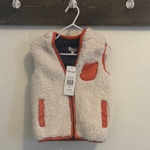 Splendid Kids' Cozy Cream and Orange Vest